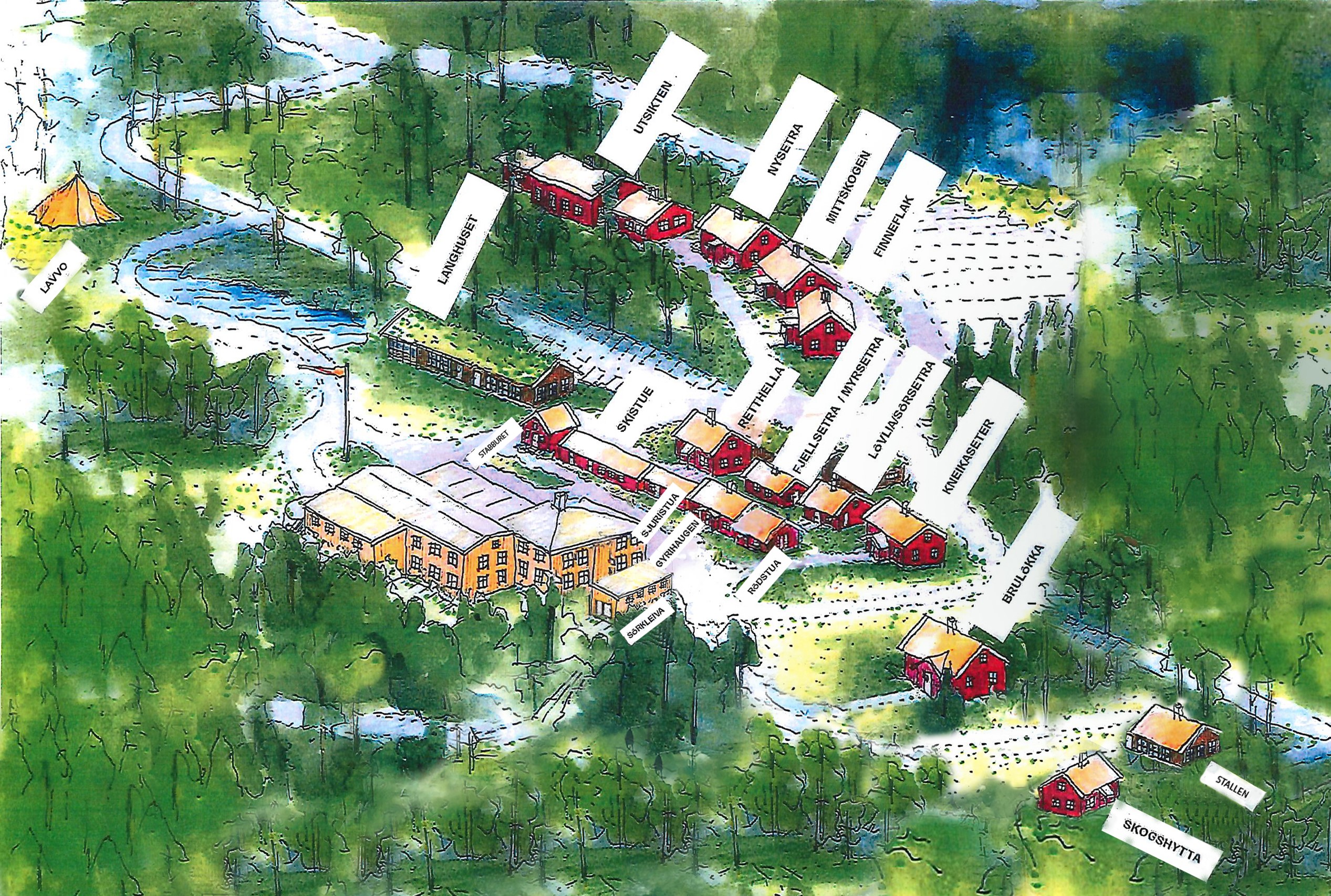 Oversikt over hyttene på